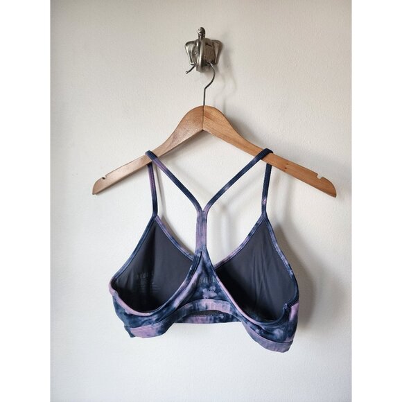 NoBull blue purple tie dye V-neck sports bra L - Picture 2 of 3
